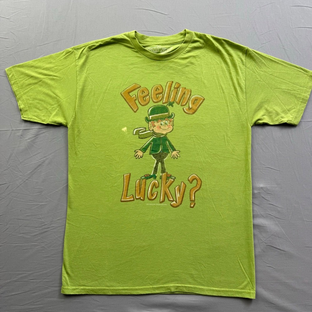 Savvy Lucky Charms Feeling Lucky Leprechaun T-Shirt Green Mens Large 2010